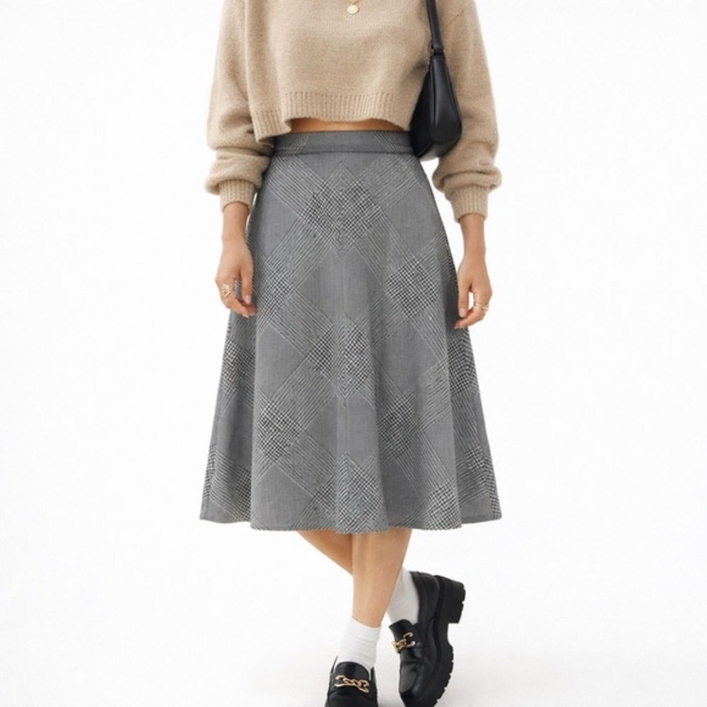 Tracy Reese Vintage plaid Skirt midi Plaid medium academia minimalist classic